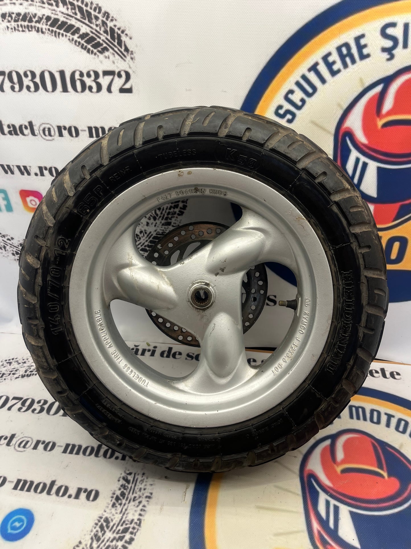 Roata fata - Janta + Anvelopa Heidenau 140 70 12 + disc de frana Kymco Yager Kymco Dink