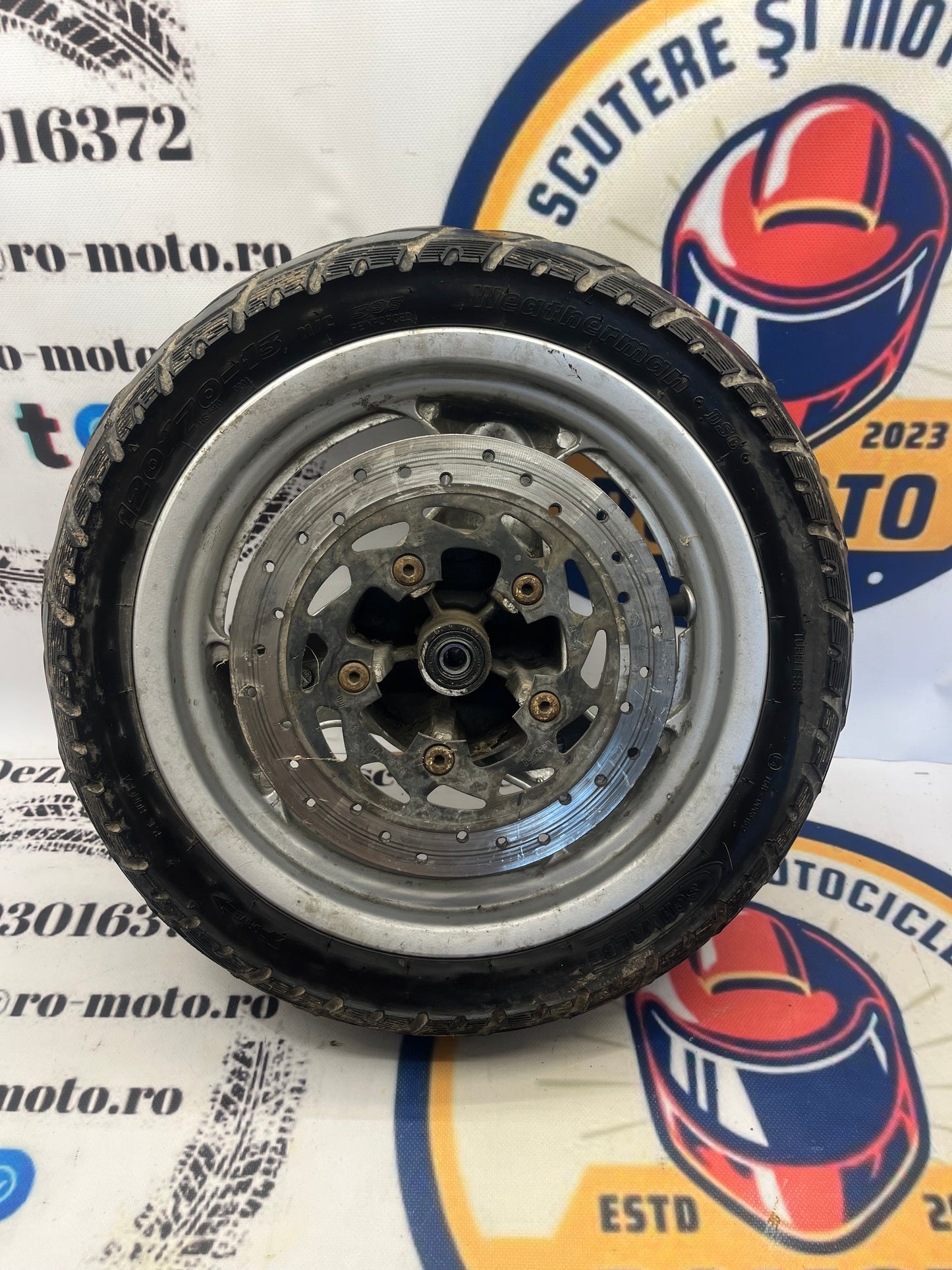 Roata fata - Janta + anvelopa 120 70 13 + disc de frana Kymco Yager Kymco Dink