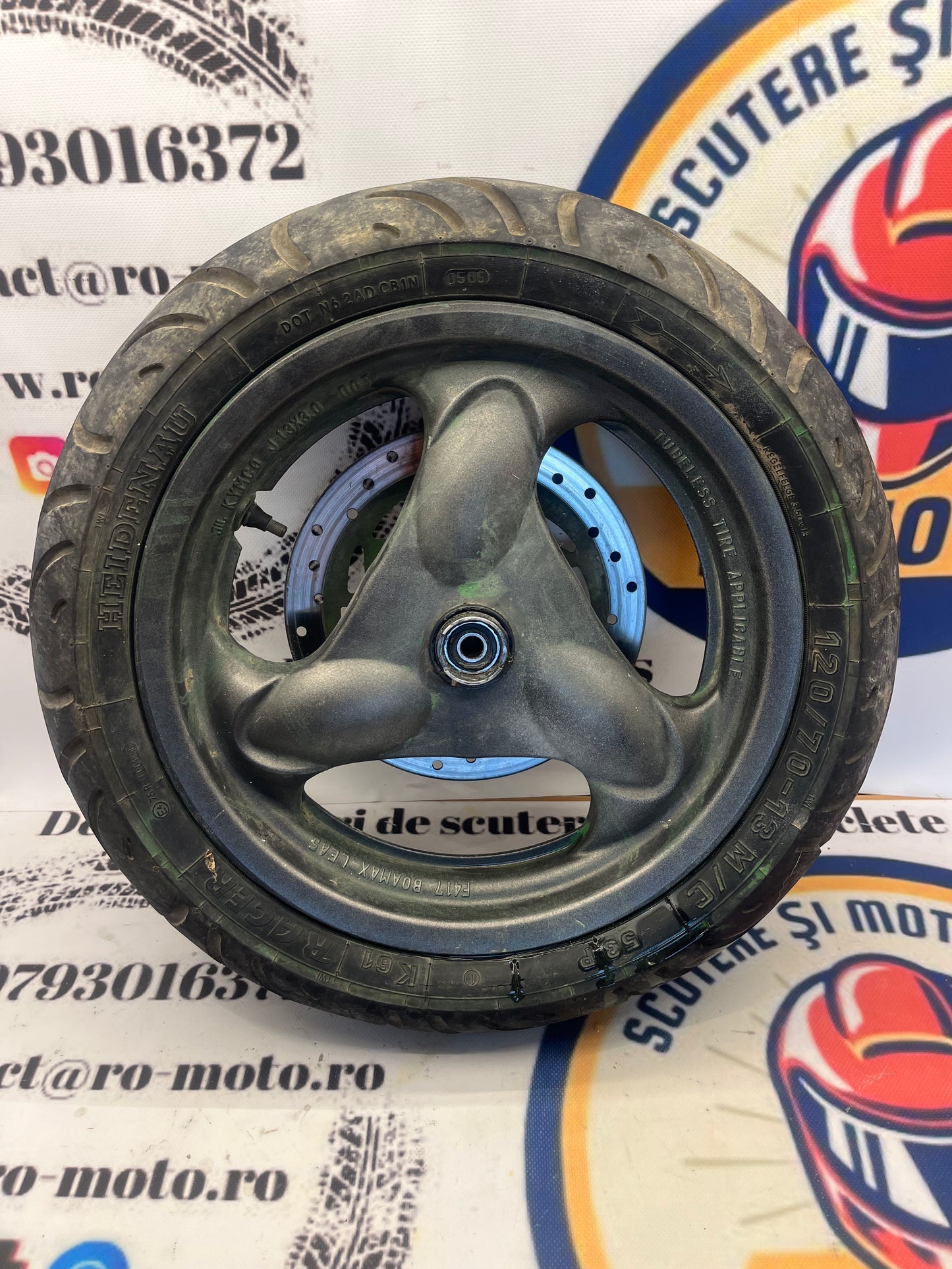 Roata fata - Janta  + anvelopa Heidenau 120 70 13 + disc de frana Kymco Yager Kymco Dink