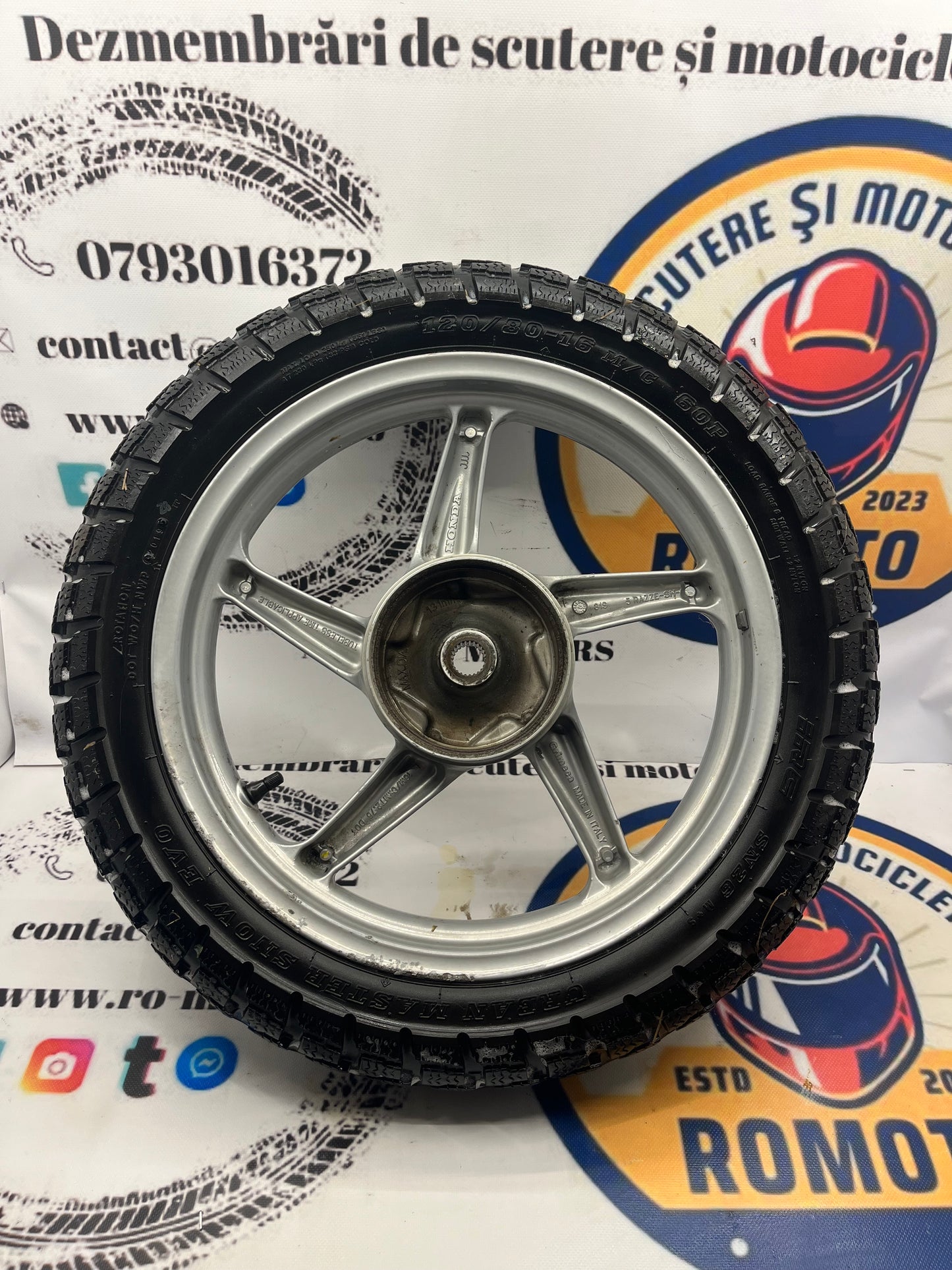 Roata spate - Janta + anvelopa 120 80 16 de iarna Honda SH 125i